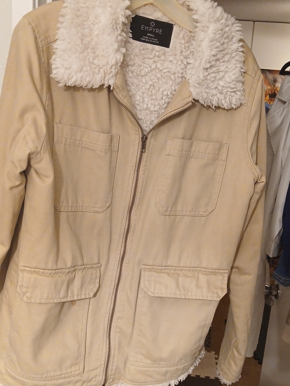 Empyre Tan Sherpa-Lined Teddy Jacket